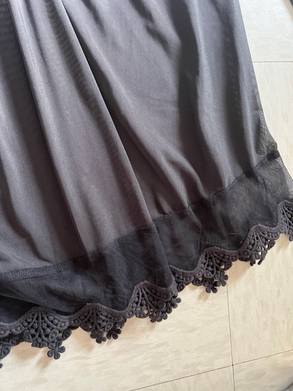 Black Lace-Yoke Women’s Blouse - Picture 4 of 4